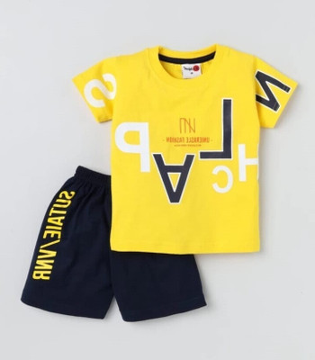 ROBLE COLLECTION Baby Boys & Baby Girls Casual T-shirt Pant(YELLOW)