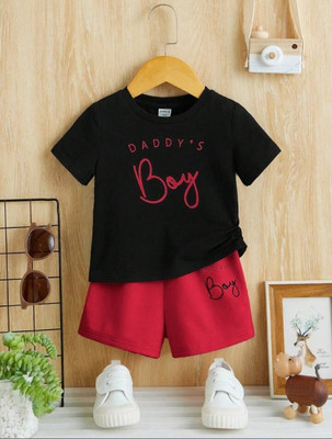 SANWARIA CLUB Baby Boys Casual T-shirt Shorts(RED)