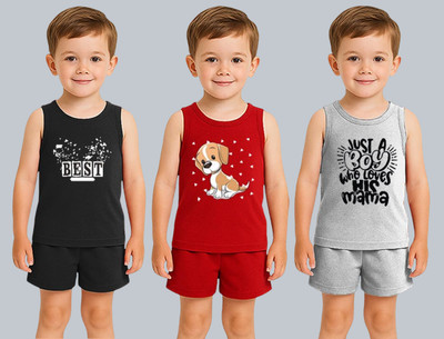 psv fashion Boys Casual T-shirt Shorts(Multicolor)