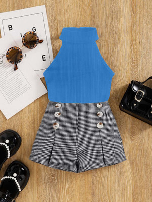 HouseOfCommon Baby Girls Steffi Love Party(Festive) Top Skirt(SKY)