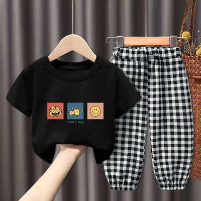 AALEKH Baby Boys & Baby Girls Casual T-shirt Pant(DEEP BLACK)