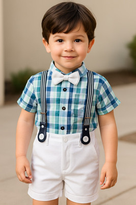 DENVIRA Boys Party(Festive) Shirt Shorts(GREEN)