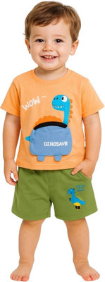 MiniMighty Baby Boys Casual T-shirt Shorts(orange)