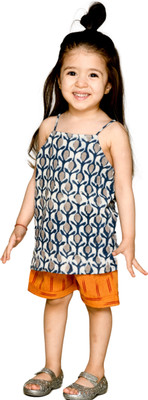 Tiny Bunnies Baby Girls Party(Festive) Top Shorts(Blue:Orange)