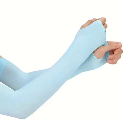 INFISPACE Cotton Arm Sleeve For Boys & Girls(Free, Blue)