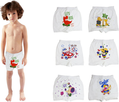 Yuneek Brief For Boys(White Pack of 6)