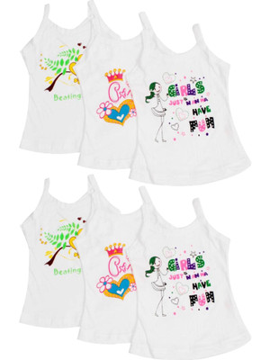 Careplus Camisole For Girls(White, Pack of 6)