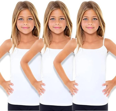 Kakkad Camisole For Girls(White, Pack of 3)
