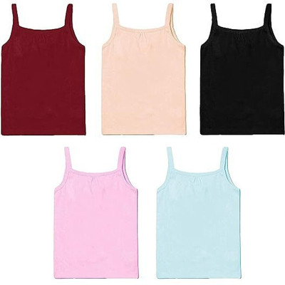 sapna Camisole For Baby Girls(Black, Pack of 5)