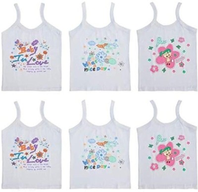 Tixy Camisole For Girls(White, Pack of 6)
