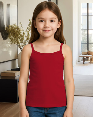 Beach Curve Camisole For Baby Girls(Red, Pack of 1)
