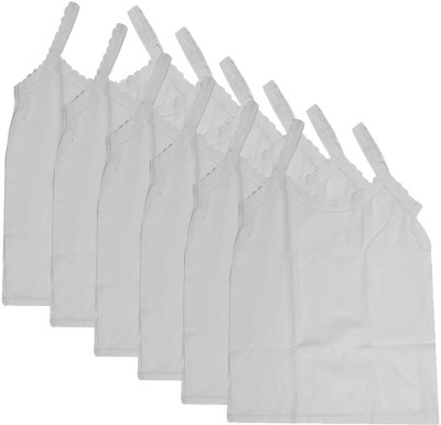 fasla Camisole For Girls(White, Pack of 6)