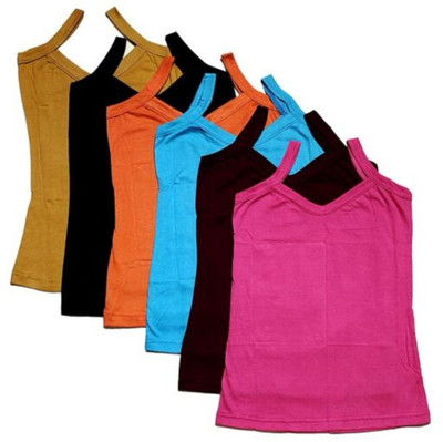 NEW TRINATH HOSIERY Camisole For Girls(Multicolor, Pack of 6)