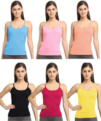 NEW TRINATH HOSIERY Camisole For Girls(Multicolor, Pack of 6)