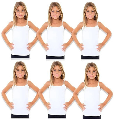 SaiB Camisole For Girls(White, Pack of 3)