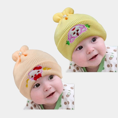 Nutan Kids Cap(Yellow, Orange)