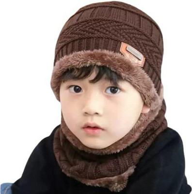 Sanchi Creation Self Design Beanie Cap(Pack of 2)