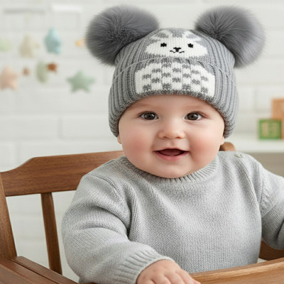TRUE INDIAN Kids Cap(Grey)