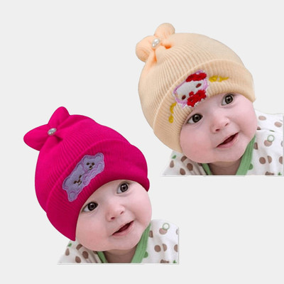 Nutan Kids Cap(Orange, Pink)