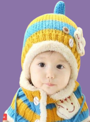 GLAMHOOD Kids Cap(Yellow, Blue)