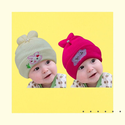 Nutan Kids Cap(Pink, Yellow)
