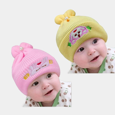 Nutan Kids Cap(Yellow, Pink)