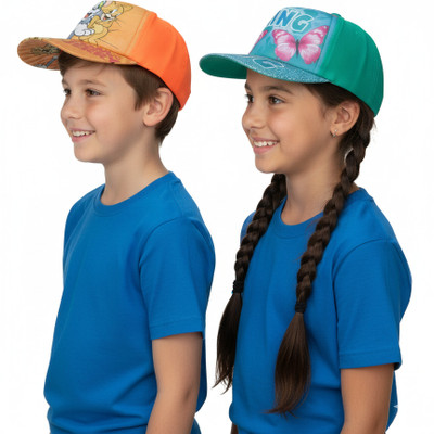GENETICCAPS Kids Cap(Orange, Light Blue)