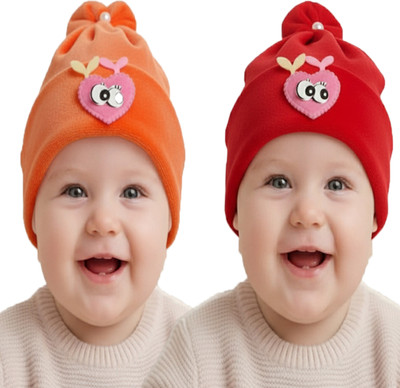 TRUE INDIAN Kids Cap(Orange, Red)