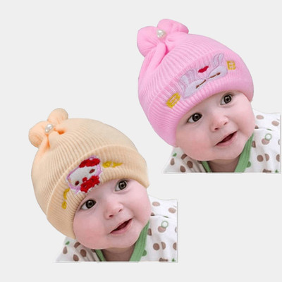 Nutan Kids Cap(Pink, Orange)