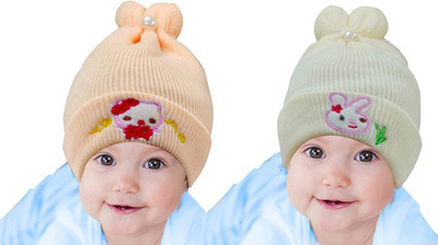 Nutan Kids Cap(Beige, Orange)