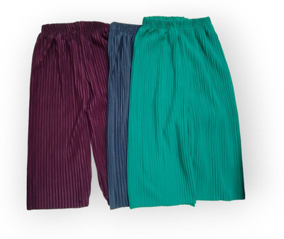 Buba and Zuba Capri For Girls Casual Self Design Polyester(Green Pack of 3)