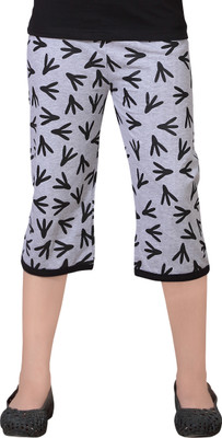 SINI MINI Capri For Girls Casual Printed Pure Cotton(Multicolor Pack of 1)
