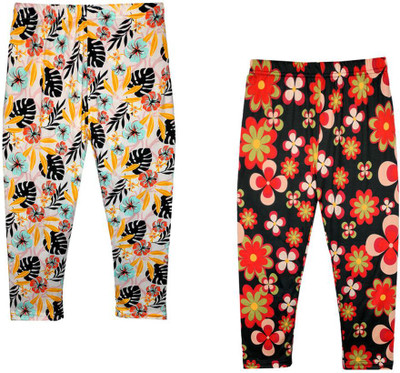 KAVYA Capri For Girls Casual Printed Polyester Blend(Multicolor Pack of 2)