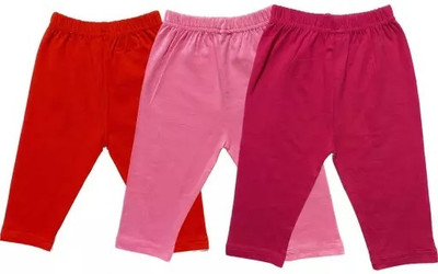 Gravin Greek Capri For Girls Casual Solid Cotton Blend(Multicolor Pack of 3)