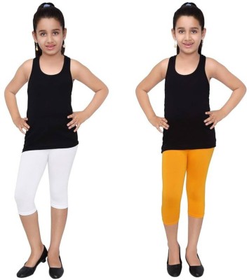 Tik Tok WEARS Capri For Girls Casual Solid Cotton Lycra Blend(Multicolor Pack of 2)