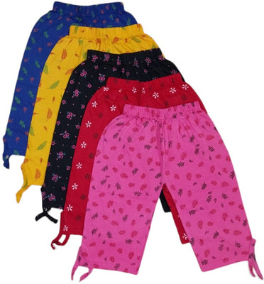 leemony Capri For Girls Casual Printed Hosiery(Multicolor Pack of 5)