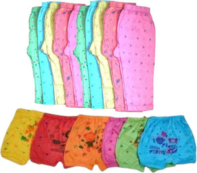 ASV ENTERPRISE Capri For Baby Girls Casual Printed Cotton Blend(Multicolor Pack of 6)