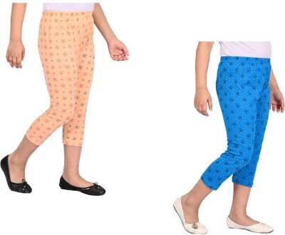 IndiWeaves Capri For Girls Casual Printed Pure Cotton(Multicolor Pack of 2)