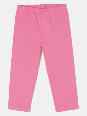 JOCKEY Capri For Girls Casual Solid Cotton Blend(Pink Pack of 1)