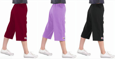 me & my Capri For Girls Casual Solid Polyester Blend(Multicolor Pack of 3)
