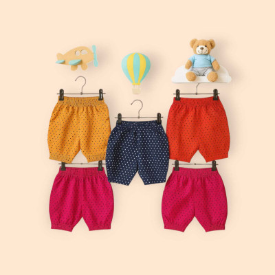 Fashiva Capri For Baby Girls Casual Embellished Cotton Blend(Multicolor Pack of 5)