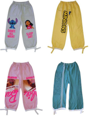 Mansoori Capri For Girls Casual Printed Cotton Blend(Pink Pack of 4)