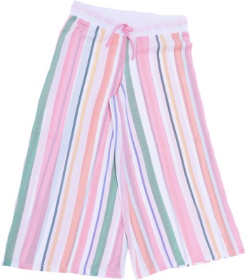 Tom For You Capri For Girls Casual Striped Rayon(Multicolor Pack of 1)