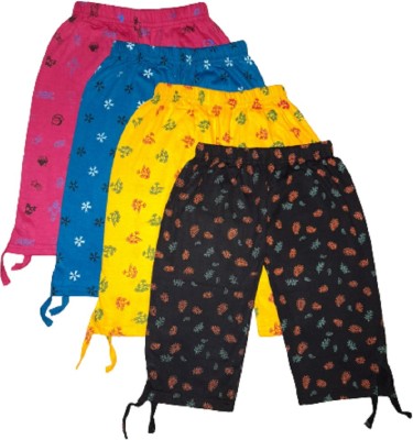 KIDDSTREND Capri For Girls Casual Printed Hosiery(Multicolor Pack of 4)
