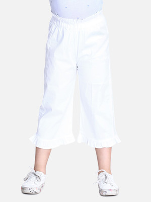 CUTIEKINS Capri For Girls Casual Solid Lycra Blend(White Pack of 1)