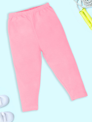 KiddoPanti Capri For Girls Casual Solid Cotton Lycra Blend(Pink Pack of 1)