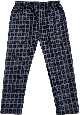 KAVYA Capri For Girls Casual Checkered Polyester(Black Pack of 1)