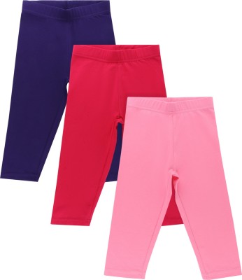 BodyCare Capri For Girls Casual Solid Pure Cotton(Multicolor Pack of 3)