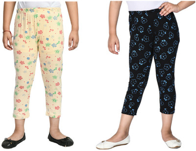 KAVYA Capri For Girls Casual Printed Pure Cotton(Multicolor Pack of 2)