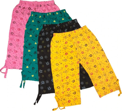 KIDDSTREND Capri For Girls Casual Printed Hosiery(Multicolor Pack of 4)